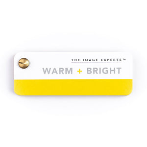 Warm + Bright colour fan - front - for use in colour analysis.