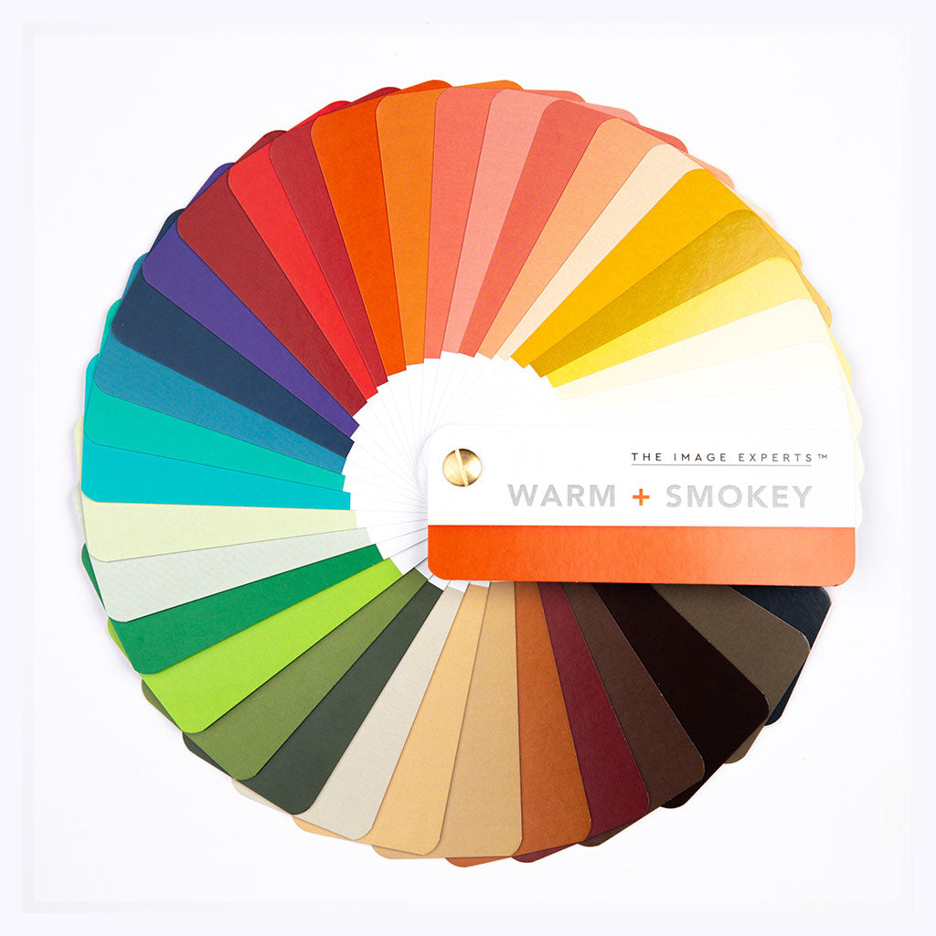 Warm + Smokey colour fan for modern stylists, image consultants, personal stylists conducing colour analysis